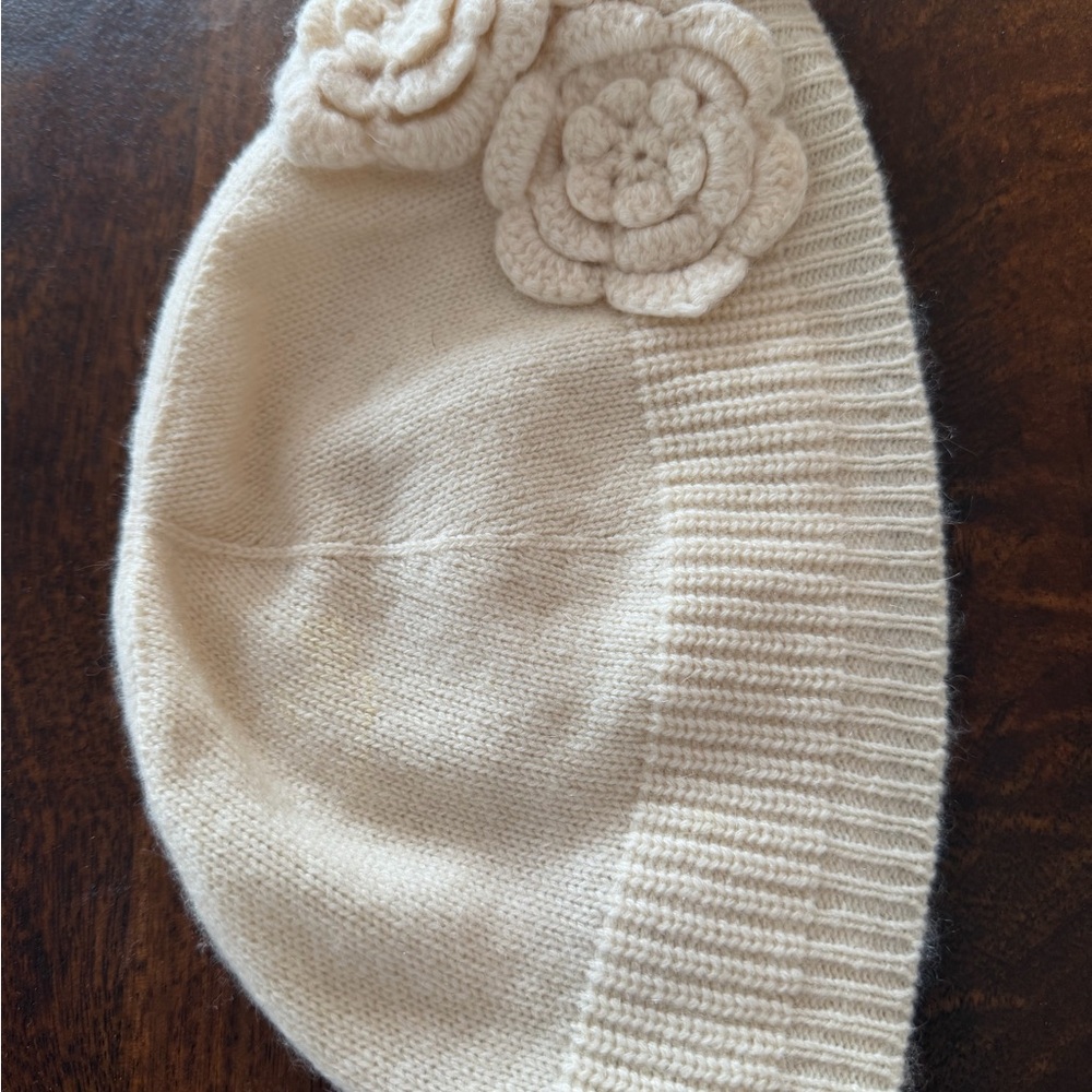 Neiman Marcus Kids Cream Cashmere Knit Hat